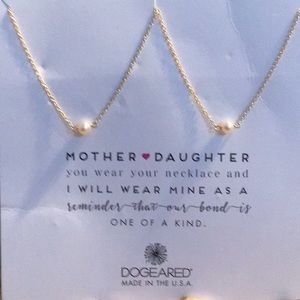 NWT Mother/ Daughter gold filled minimalist necklaces with pearl.